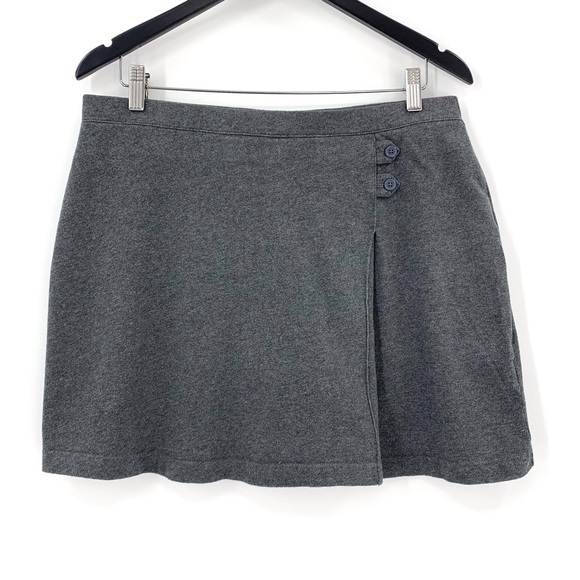 Lands' End Kids Grey Jersey Knit Skirt with Hidden Shorts, 16+ - Picture 3 of 12